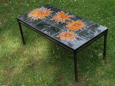 table basse armature fer démontable à carreaux céramique années 70 CAR25TBL001