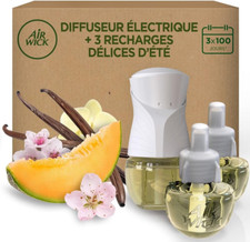 Désodorisant Maison Kit Diffuseur Electrique + 3 Recharges Parfum Délices D’Été 