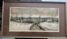 Hiver BERNARD GANTNER Estampe LITHOGRAPHIE 18/80 XX°