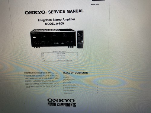 Onkyo 809 service manual - onkyo, a-809