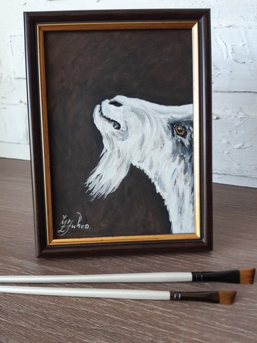 Portrait chèvre peinture - de,