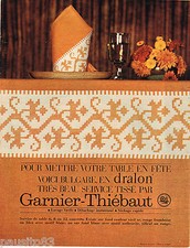 PUBLICITE ADVERTISING 055  1966  GARNIER-THIEBAUT linge de table service BULGARE