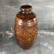 Bouteille chinoise ancienne – XIXe siècle – grès à glaçure brune – dynastie Qing