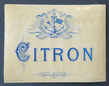 Ancienne étiquette CITRON  LP LIQUEUR DE FANTAISIE    lemon label