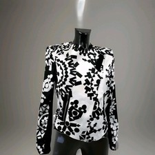 River Island Woman Jacket / Chemise Monochrome Black / Blanc Bikers Style Nwt Sz