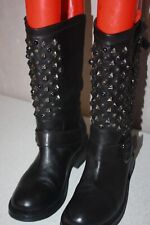 Mi Bottes Bikers Cuir Clouté Noir Doublure cuir T 39 TBE
