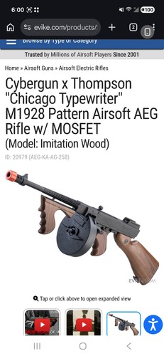 Cybergun thompson m1928 aeg - cybergun,
