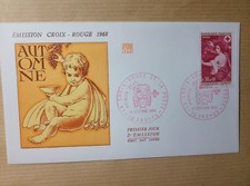 enveloppe premier jour 1968 emission croix rouge