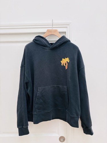 Palm angels flame logo hoodie - logo,