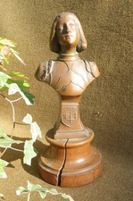 BUSTE DE JEANNE D'ARC EN MÉTAL SIGNÉ GOYEAU - H : 21 cm - VERS 1900