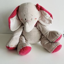 Grande Peluche NOUKIE'S Éléphant Anna & Pili Beige/Rose 35cm