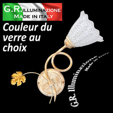 Applique classique ivoire or 1 lumière lampe murale verre au choix AUTUNNO