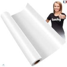 KEWUZY Rouleau Vinyle Thermocollant Blanc 30,5 cm × 5 m, Flex Thermocollant 