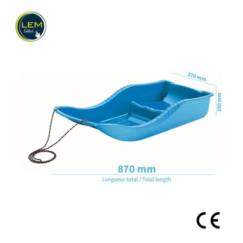 Luge neige plastique bleu - plastique,