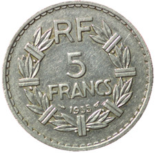 #14145 - 5 francs 1935 Lavrillier SUP