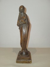 H.19,5 cm / STATUE BOIS/LA VIERGE A L'ENFANT JESUS/SIGNEE ET DATÉE/ART POPULAIRE