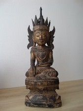 Antique Ancien BUDDHA BOUDDHA bois Birman Birmanie Myanmar
