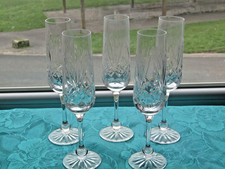 5 flutes a champagne en cristal de bohème