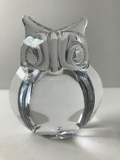  DAUM FRANCE  TRÈS JOLI HIBOU EN CRISTAL MOULÉ PRESSÉ  ÉTAT NEUF