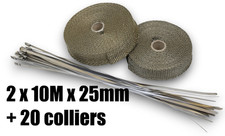 2x 10M Bande Ruban Isolant Thermique TITANIUM Collecteur Echappement Larg 2,5cm