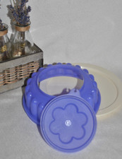 ?TUPPERWARE Moule à charlotte Gourmet Aspic Flan Bleu Couvercle Plateau 16 Cm
