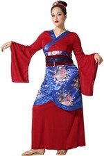 Déguisement Femme JAPONAISE Rouge XXL Kimono Chinoise Geisha NEUF