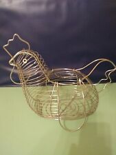 POULE - PANIER A OEUFS METALLIQUE -ETAT NEUF
