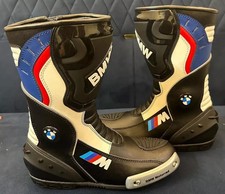 Bottes Moto BMW Homme en Cuir Course Racing Semelle Anti-Glisse Renforcée CE