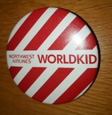 Worldkid BADGE avion northwest airlines tag étiquette bagage carte enfant voyage