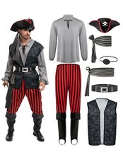 Déguisement de pirate pour homme adulte pour Halloween fête costumée tour ou ...