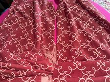 Paire de double rideaux Art Déco en tissu broché larg 115 cm x H 220 cm