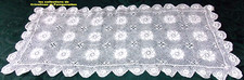 NAPPERON CHEMIN FAIT MAIN CROCHET FIL FIN RECTAN 35 cm x75 BLANC HELICE***