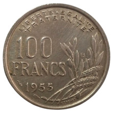 Piece Monnaie FRANCE 100  francs  COCHET  1955 B  a40 TTB