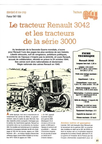 Tracteur renault 3042 les - renault,