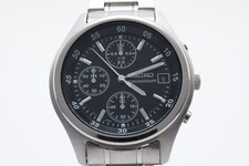 "NEW BATT" 【TOP MINT】 SEIKO V657-7100 Chronographe Cadran Noir Quartz Homme...