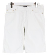 Shorts Richmond X Pour Hommes (IT) 48 Stretch Avec Zip Poches En Jean Blanc Logo