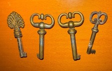 ANCIENNES CLéS LAITON POUR MEUBLE, TIROIRS, ARMOIRES, COMMODES