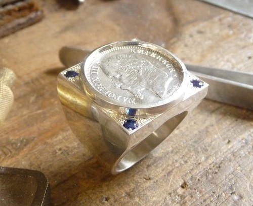 Chevalière argent carrée