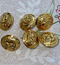 lot de 6 boutons militaire US Navy, 6 American navy military 17 mm