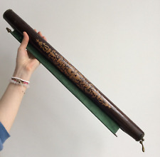 Rideau de Carrosse Ancien XIXème Store Voiture Bois Marqueterie