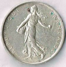 5 francs semeuse argent 1963 Tranche en relief "LIBERTE·EGALITE·FRATERNITE". N°3