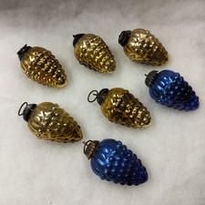 Lot de 7 anciennes boules de Noël  en verre grappe de raisin art verrier Lot ZM3