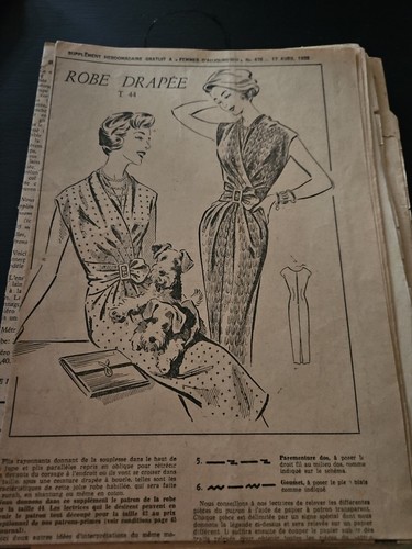 Patron anciens robe drapée - drapée, et