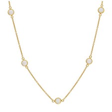 jewellerybox Collier en argent sterling plaqué or multi opale CZ 16 + 2 pouces