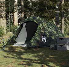 Tente De Camping Tunnel 2 Personnes Vert Camouflage Imperméable Abri De Camping