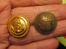 Ancien Bouton de veste Militaire Uniforme de Marin  à l'Ancre de la Marine