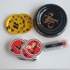 Lot de cendrier JPS sous verre Benson briquet Chesterfield + cartes rondes