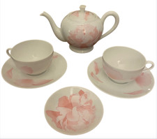 Hermes Peony Tea Set Teapot Breakfast cups saucers Sugar cup - Hermès Pivoines