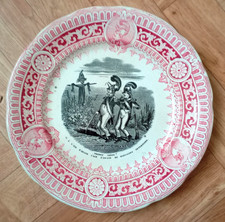 ASSIETTE ANCIENNE PARLANTE DIGOIN & SARREGUEMINES PRENDS GARDE