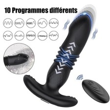 Plug Anal Vibrant Va Et Vient Télécommandé Sextoy Butt Dildo Télescopique Sextoy